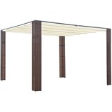 vidaXL Paviljon s streho poli ratan 300x300x200 cm rjav in krem Cene
