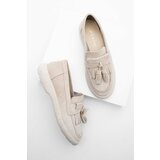 Marjin Loafer Shoes - Beige - Flat Cene