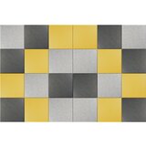 eurokraft basic Akustična stenska ploščica, VxŠ 300 x 300 mm, DE 24 kosov, po 8 x rumeno, svetlo sivo, temno sive barve | Shoptok.si