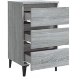  Noćni ormarić s metalnim nogama boja sivog hrasta 40x35x69 cm | shoptok.hr