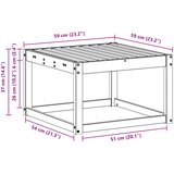 Vanjski otoman Čvrsto drvo akacije Prirodna 59 x 59 x 37 cm | shoptok.hr