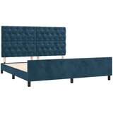 Okvir kreveta bez madraca tamnoplavi 160x200 cm baršunasti | shoptok.hr