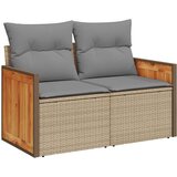  7-dijelni set vrtnih sofa s jastucima bež od poliratana bagrem | shoptok.hr