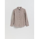 Reserved Lanena regular fit košulja - smeđi | shoptok.hr