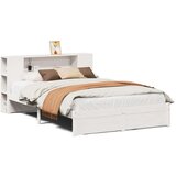  Krevet s regalom z knjige bez madraca bijeli 120x190cm borovina | shoptok.hr