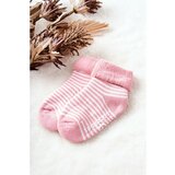 Kesi children's socks stripes pink and white Cene