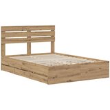  Bed Frame with Storage and Headboard Artisan Oak 120 x 200 cm | shoptok.hr