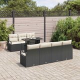  Sjedeća garnitura za vrt 8 kom. 7-Broj sjedala Crna i Krema 100 x 55 x 73 cm | shoptok.hr