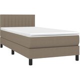  box spring s madracem LED smeđesivi 90x200 cm tkanina | shoptok.hr