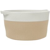  Košara za pohranu bež-bijela Ø 40 x 25 cm od pamuka | shoptok.hr