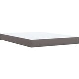 vidaXL Box spring postelja z vzmetnico siva 140x190 cm umetno usnje | Shoptok.si