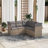 Maison Chic Seti vrtnega pohištva - Vrtna garnitura - Vrtni pohištvo set 5-delna z blazinami bež poli ratan, (21815127) | Shoptok.si