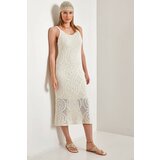 Bianco Lucci Women's Round Patterned Strap Knitwear Dress Cene