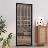  Unutarnja vrata 83 x 201,5 cm crna od ESG stakla i aluminija | shoptok.hr
