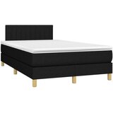  Krevet box spring s madracem LED crni 120 x 200 cm od tkanine | shoptok.hr