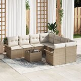 vidaXL set od 9 vrtnih sofa s jastucima bež poli ratan Cijene