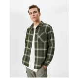 Koton Lumberjack Shirt Pocket Detailed Classic Collar Long Sleeve