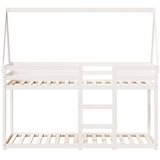 Krevet na kat s krovom bijeli 80 x 200 cm od masivne borovine | shoptok.hr