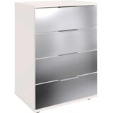MID.YOU nočna omarica, prozorno, bela, barve aluminija | Shoptok.si