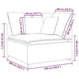  Modularna sofa Kutni modul s jastucima svijetlo siva 100 cm - Svjetlosiva kutna sofa | shoptok.hr