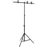 Stojalo za ozadje v obliki črke T črno 91x60x(70-200) cm