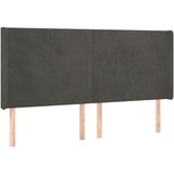 Maison Chic Vzglavna omarica - Nočna omarica - Posteljna omarica z ušesi temno sivo 203x16x118/128 cm žamet, (21709635) | Shoptok.si