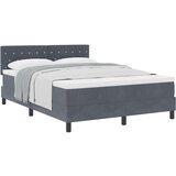 vidaXL Kutna Drvena Krevetna Osnova s Madracem Tamno Siva 140x200 cm Baršun | shoptok.hr