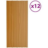 Krovni panel 12 pcs Prirodna 100 x 45 cm Pocinčani čelik - Svijetlo drvo 100 x 45 cm 12 | shoptok.hr