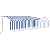 vidaXL Avtomatsko zložljiva tenda s senčilom 6x3 m modra in bela | Shoptok.si
