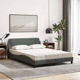vidaXL Postelja z vzmetnico temno siva 120x200 cm blago | Shoptok.si