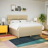  Krevet s oprugama i madracem krem 180x200 cm od tkanine | shoptok.hr