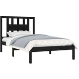  Posteljni okvir črn iz trdne borovine 100x200 cm, (20646647) | Shoptok.si