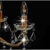  Luster s kristalnim perlama zlatni okrugli 6 x E14 | shoptok.hr