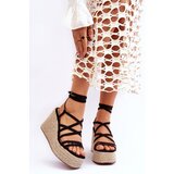 Kesi Leather sandals on a wedge Black Margaritt | shoptok.hr