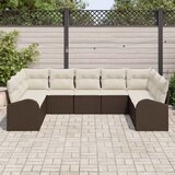  Set sofe s jastukom 9 pcs Smeđa Poli Ratan | shoptok.hr