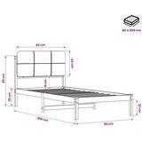  Krevetni okvir s tapiciranim uzglavljem - Bijelo prana i svijetlosiva 80 x 200 cm | shoptok.hr