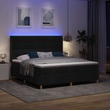  s opruga kutije s LED trakama Crna 180 x 200 cm tkanina | shoptok.hr