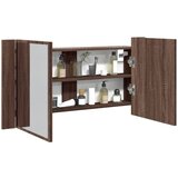 Furnova LED kopalniška omarica z ogledalom rjavi hrast 90x12x45 akril, (21947300) Cene