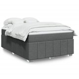 vidaXL Box spring postelja z vzmetnico temno siva 160x200 cm blago | Shoptok.si