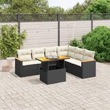 vidaXL 7-dijelni set vrtnih sofa od poliratana s jastucima crni | shoptok.hr