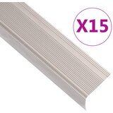vidaXL Rubnjaci za stepenice L-oblika 15 kom aluminijski 100 cm bež cijene
