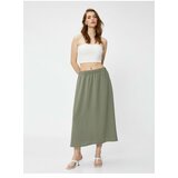 Koton Flared Midi Skirt Skirt With Elastic Waist Khaki Cene