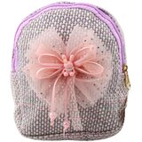  Dječji ruksak s pletenom mašnom zeko ljubičasti 21cm 2L | shoptok.hr