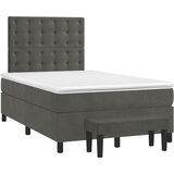 Box spring krevet s madracem tamnosivi 120 x 200 cm baršunasti | shoptok.hr