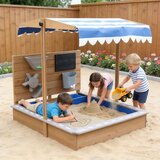 Kinder Home Dečiji drveni peskarnik za igru sa podesivim krovom i dodacima – Playpen Mill, staza za autiće | Eponuda.com