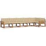  Set vanjskih sofa 6 kom. Prirodna i bež Smeđa 408 x 170,5 x 73 cm | shoptok.hr