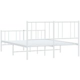 Metalni okvir kreveta uzglavlje i podnožje bijeli 150 x 200 cm | shoptok.hr