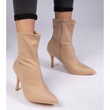 D/CEO marka niezdefiniowana Beige satin finish ankle boots with stiletto Sanoris | Shoptok.si