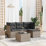 Maison Chic Seti vrtnega pohištva - Vrtna garnitura - Vrtni pohištvo set 5-delna z blazinami siv poli ratan, (21817434) | Shoptok.si