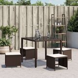  Vrtni taburei s jastucima 4 kom smeđi 40x40x35 cm od poliratana | shoptok.hr